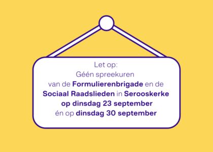 Aankondiging van geen spreekuren op 23 en 30 september.